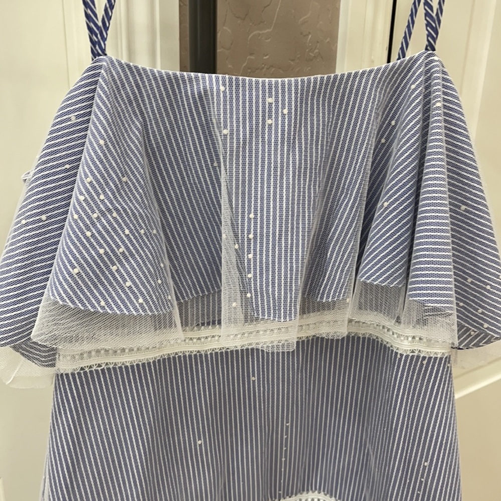 Prabal Gurung Blue and White Striped Dress - Picture 11 of 16